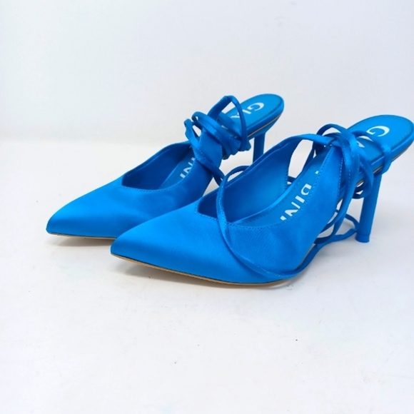 Gianni Bini Sirfeenah Blue Satin Pointed Toe Pumps - Picture 3 of 10